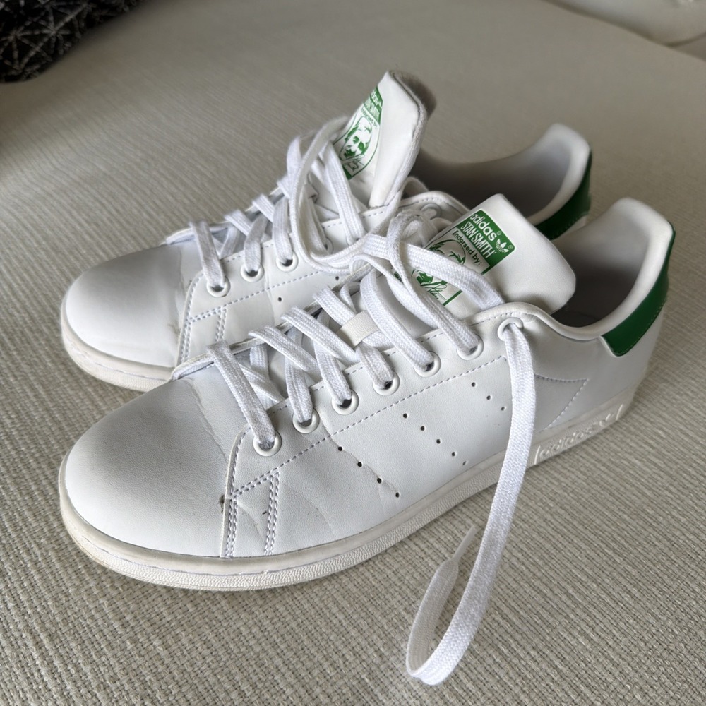 adidas Stan Smith White Green Womens Sz 9